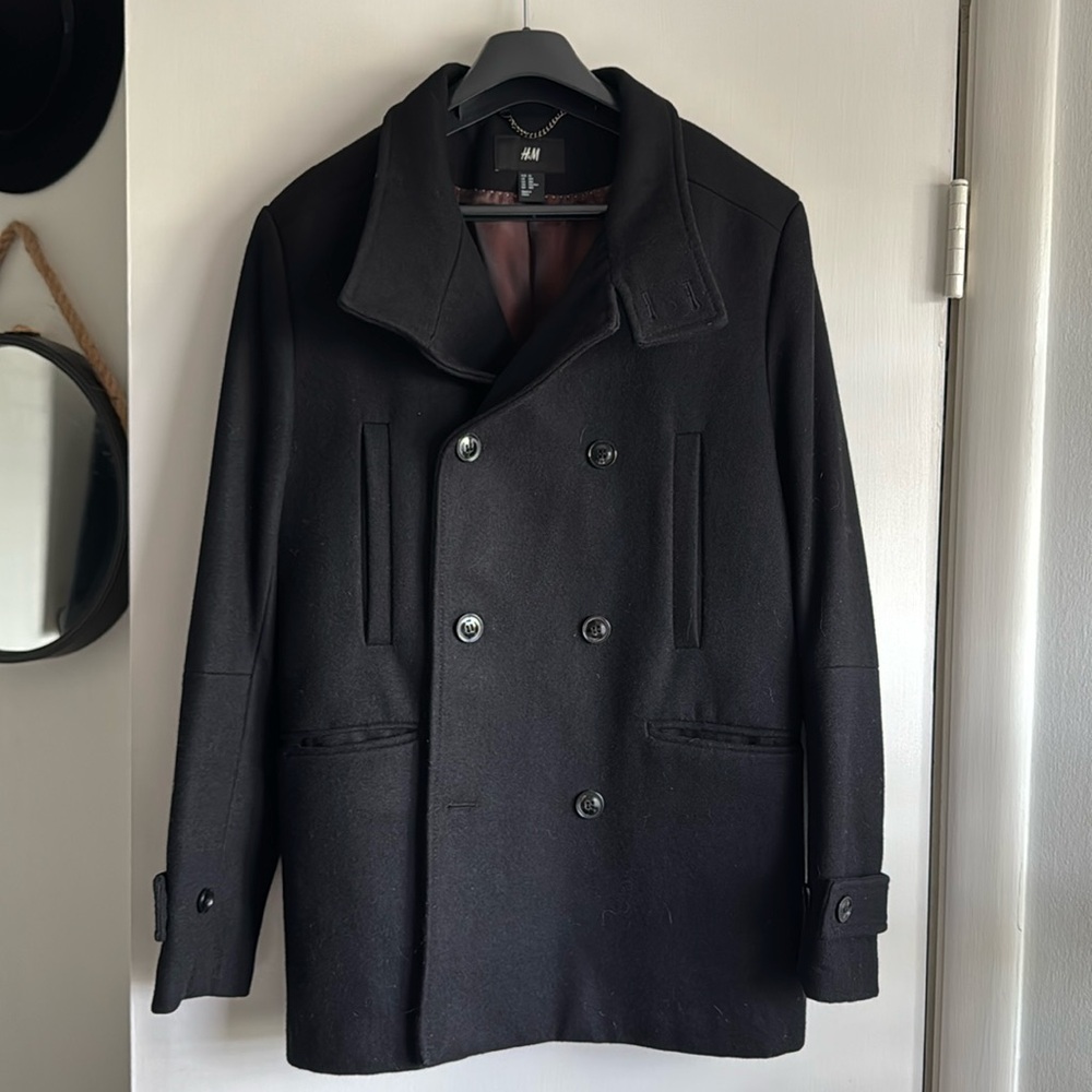 H&M Men’s Double Breasted Peacoat 38R